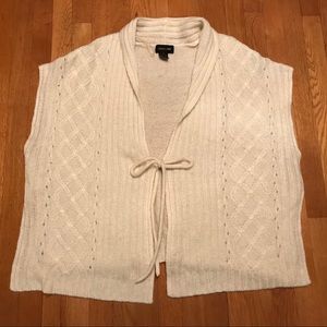 Focus 2000 Cream White Tie Front Sweater Vest